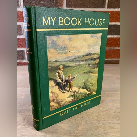 Old OVER THE HILLS OF MY BOOK HOUSE Book FAIRY TALES JACK / BEANSTALK THUMBELINA - Picture 14 of 14